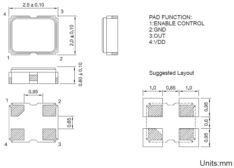 TXC 8W 2.5 x 2.0mm SMD CMOS CXO Oscillators